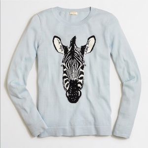J. Crew zebra crew neck Tippi sweater